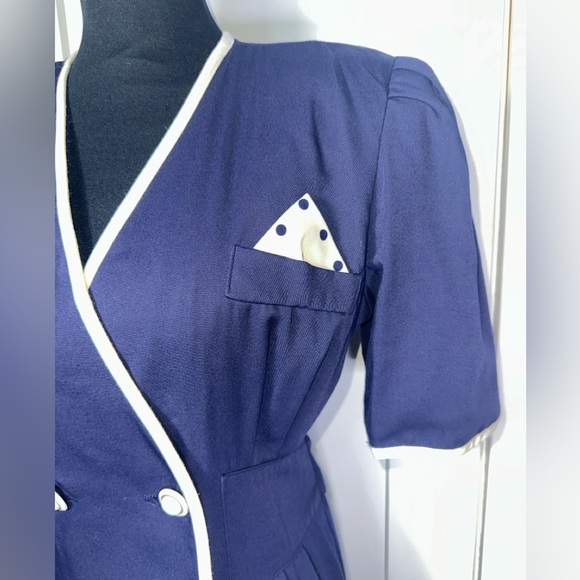 Vintage Navy Double-Breasted Dress - Picture 6 of 13